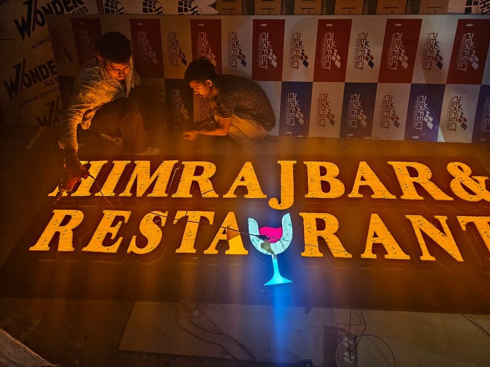 LED channel letter signage installation for Himrajbar & Restaurant